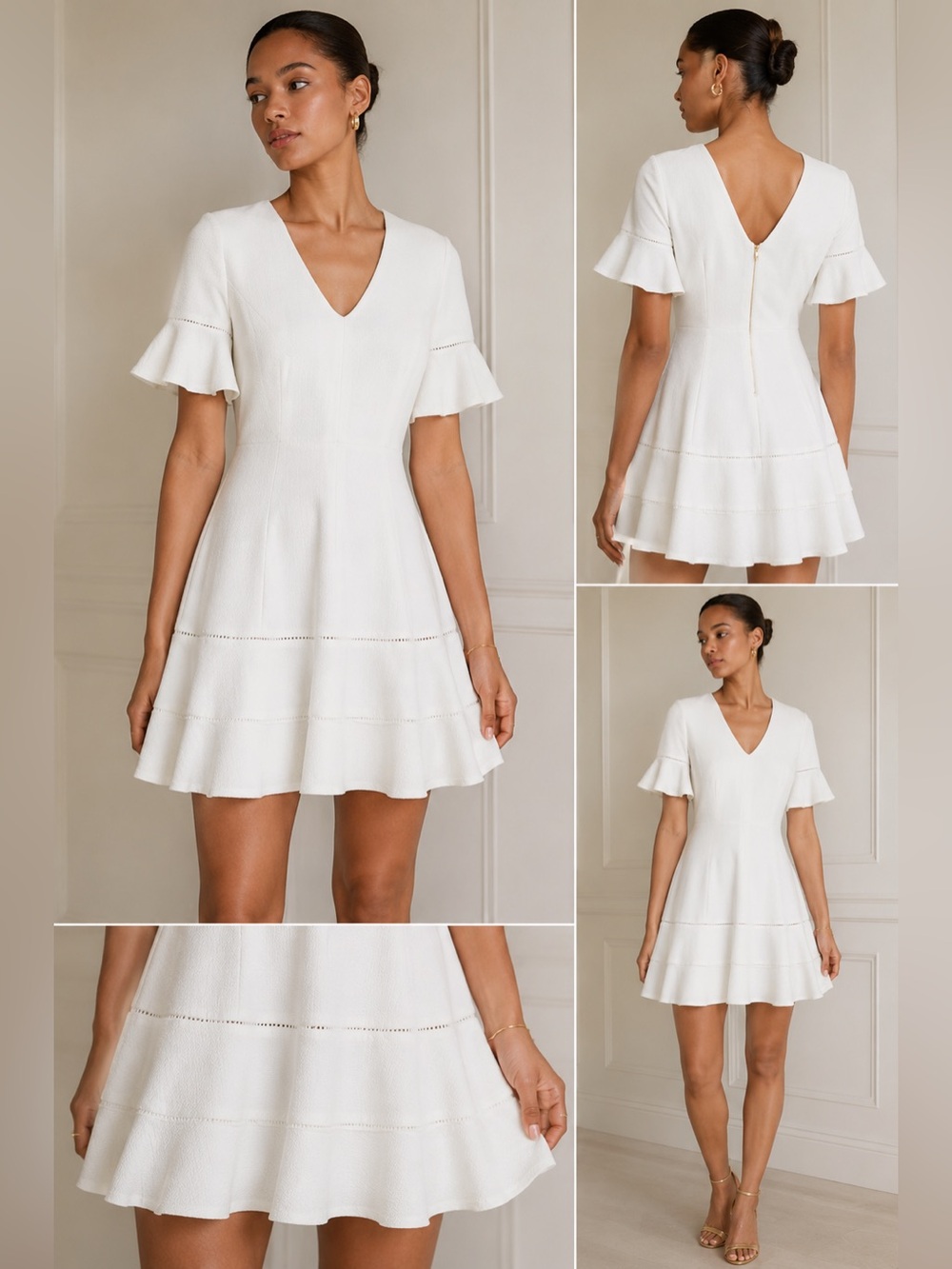 Rebecca Taylor White Mini Dress Elegant and Versatile